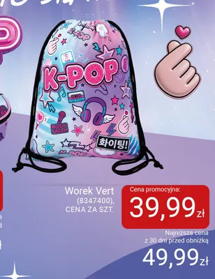 Worek na obuwie CoolPack Vert K-Pop promocja w Smyk