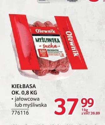 Kiełbasa myśliwska Olewnik promocja w Selgros