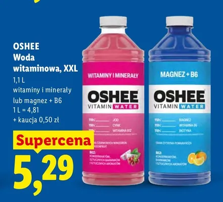 Woda witaminowa, XXL witaminy i minerały lub magnez + B6 promocja w Lidl