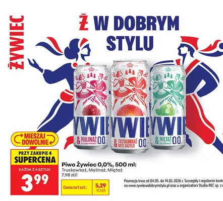 Piwo bezalkoholowe Żywiec 0,0% Miętaż promocja w Biedronka