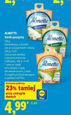 Serek puszysty Almette z ziołami promocja w Lidl