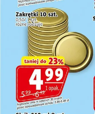 Zakrętki 10 szt. promocja w Prim Market