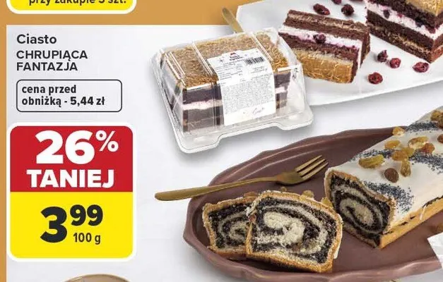 Ciasto chrupiąca fantazja promocja w Carrefour