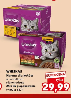 Karma dla kotów Whiskas Pure Delight 24-pak promocja w Kaufland