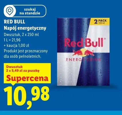Napój energetyczny Red Bull 2-pak promocja w Lidl