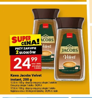 Kawa instant Jacobs Velvet 200g promocja w Twój Market