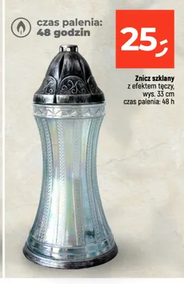 Znicz szklany z efektem tęczy promocja w Dealz