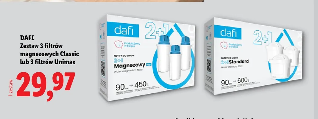 Filtry do wody Dafi Unimax 3-pak promocja w Lidl