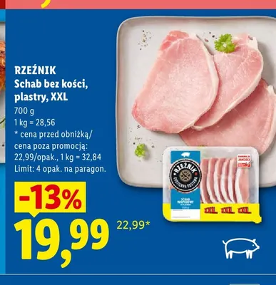 Schab wieprzowy bez kości plastry XXL Rzeźnik promocja w Lidl