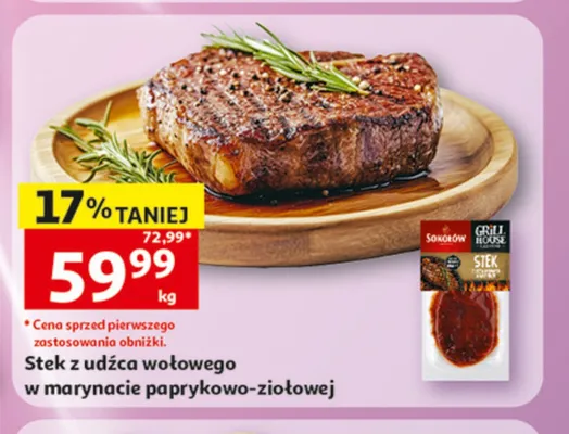 Stek z udźca wołowego w marynacie paprykowo-ziołowej Sokołów promocja w Auchan