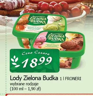 Lody Zielona Budka promocja w CEZAR Delikatesy