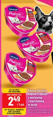 Karma dla kota Poesie Creation z wołowiną i marchewką w sosie Vitakraft promocja w POLOmarket