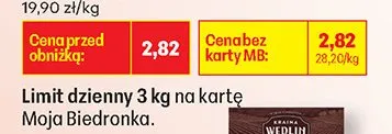 Limit dzienny 3 kg na kartę Moja Biedronka promocja w Biedronka