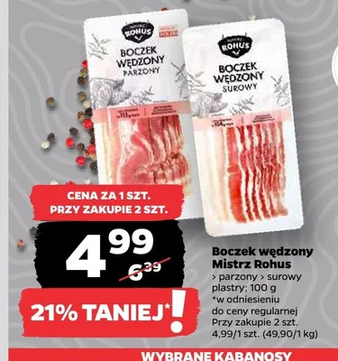 Boczek wędzony parzony Mistrz Rohus promocja w Netto