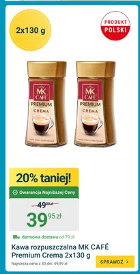 Kawa rozpuszczalna MK Café Premium Crema 2-pak promocja w ERLI