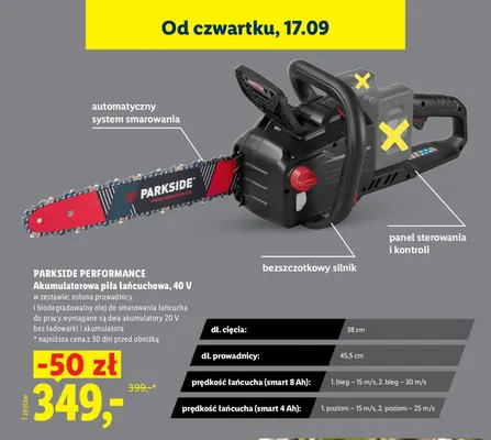 Akumulatorowa piła łańcuchowa Parkside Performance promocja w Lidl