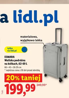 Walizka podróżna na kółkach Esmara 62-69 l promocja w Lidl