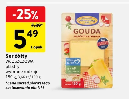 Ser żółty plastry promocja w Intermarche
