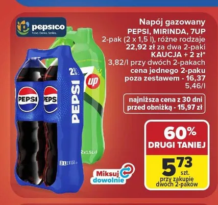 Napój gazowany 7UP 2-pak promocja w Carrefour