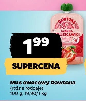 Mus owocowy Dawtona jabłka truskawki promocja w Netto