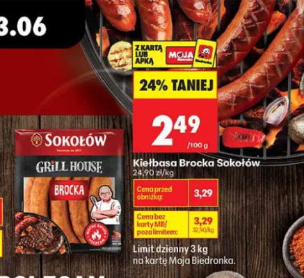 Kiełbasa Brocka Sokołów promocja w Biedronka