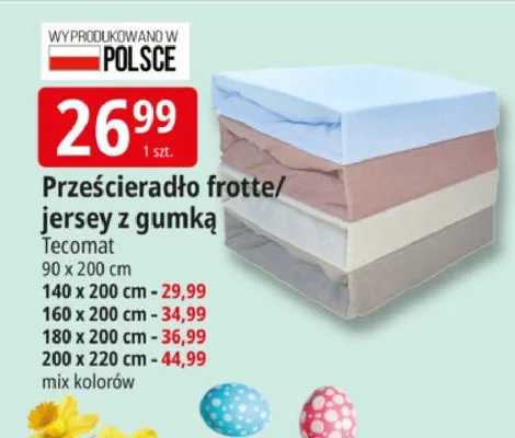 Prześcieradło frotte/jersey z gumką promocja w Leclerc