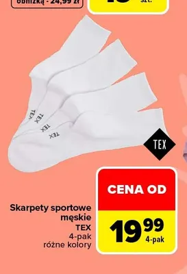 Skarpety sportowe męskie TEX 4-pak promocja w Carrefour