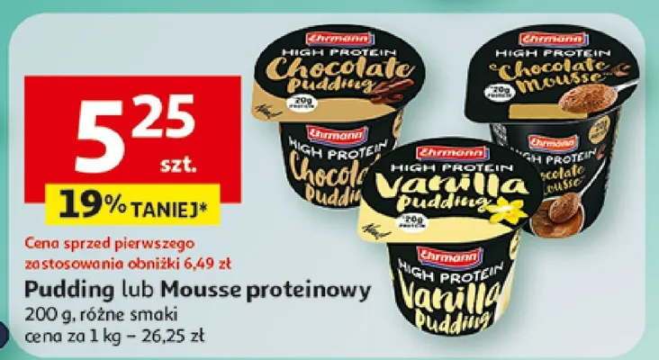 Pudding lub Mousse proteinowy promocja w Auchan