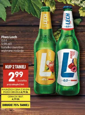 Piwo Lech butelka zwrotna wybrane rodzaje promocja w Delikatesy Centrum