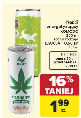 Napój energetyzujący różne rodzaje promocja w Carrefour Market