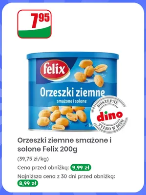 Orzeszki ziemne smażone i solone Felix 200 g promocja w Dino