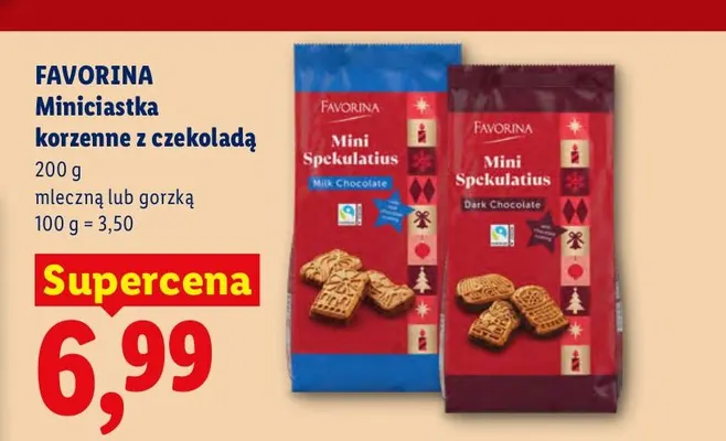 Miniciastka korzenne z czekoladą gorzką Favorina promocja w Lidl