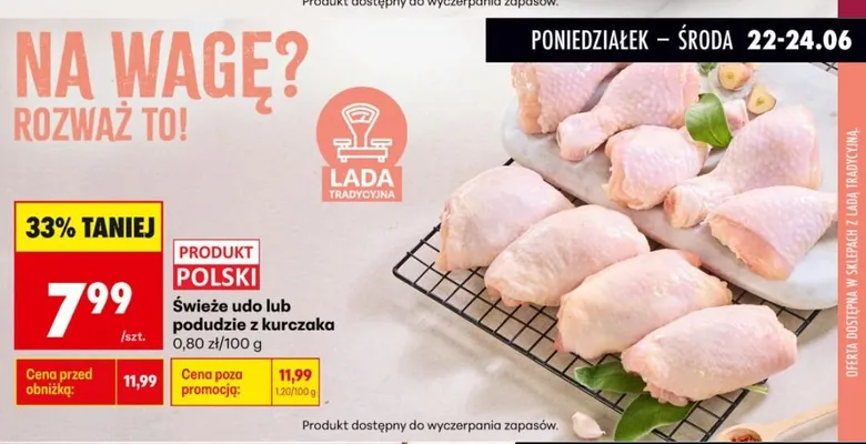 Świeże podudzie z kurczaka promocja w Biedronka