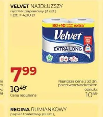 Ręcznik papierowy Velvet Najdłuższy promocja w Drogerie Jawa
