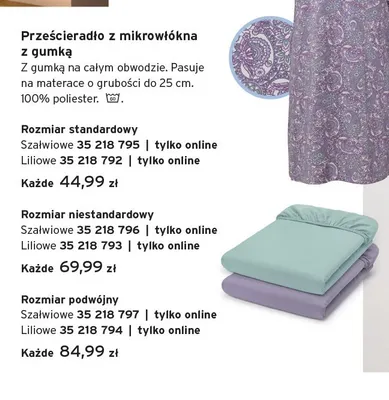 Prześcieradło z mikrowłókna z gumką rozmiar podwójny promocja w Tchibo