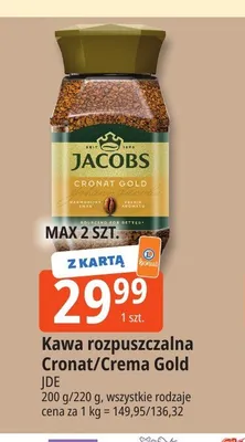 Kawa rozpuszczalna Jacobs Crema Gold promocja w Leclerc