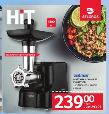 Maszynka do mięsa Zelmer ZMM1530B promocja w Selgros