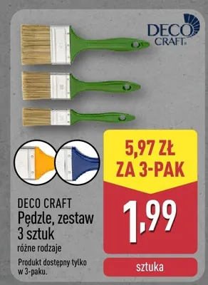 Pędzle, zestaw 3 sztuk promocja w Aldi