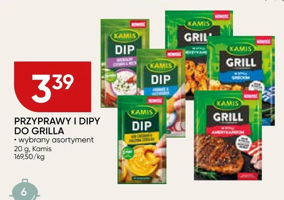 Przyprawy i dipy do grilla Kamis wybrany asortyment promocja w Chata Polska