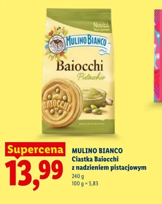 Ciastka Baiocchi z nadzieniem pistacjowym Mulino Bianco promocja w Lidl