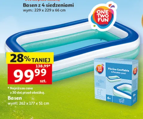Basen One Two Fun wym.: 262x177x51cm promocja w Auchan