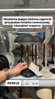 Metalowa lampa stołowa promocja w Action