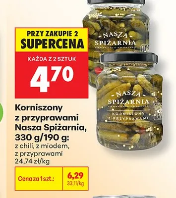 Korniszony z przyprawami Nasza Spiżarnia promocja w Biedronka