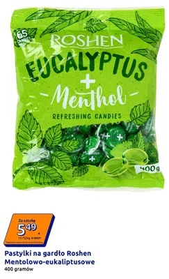 Pastylki na gardło Roshen mentolowo-eukaliptusowe promocja w Action