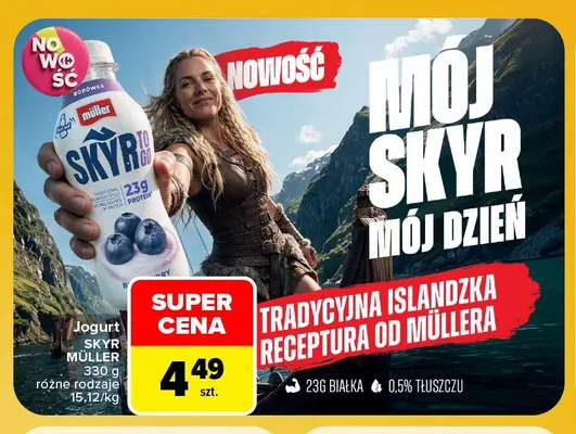 Jogurt Skyr Müller promocja w Carrefour Market