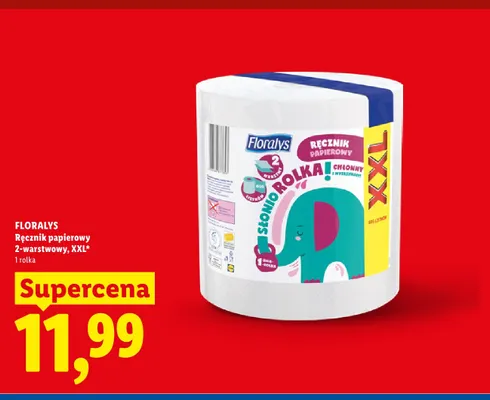 Ręcznik papierowy 2-warstwowy XXL Floralys promocja w Lidl