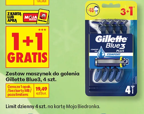 Zestaw maszynek do golenia Gillette Blue3 promocja w Biedronka