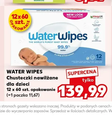 Chusteczki nawilżane dla dzieci WaterWipes 12-pak promocja w Kaufland