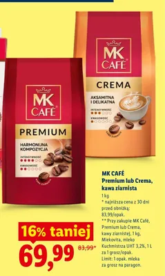 Kawa ziarnista MK Café Crema promocja w Lidl