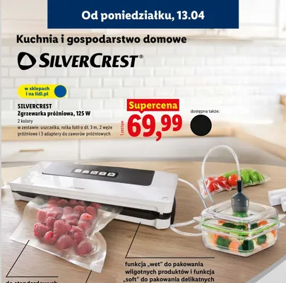 Zgrzewarka próżniowa, 125 W Silvercrest promocja w Lidl